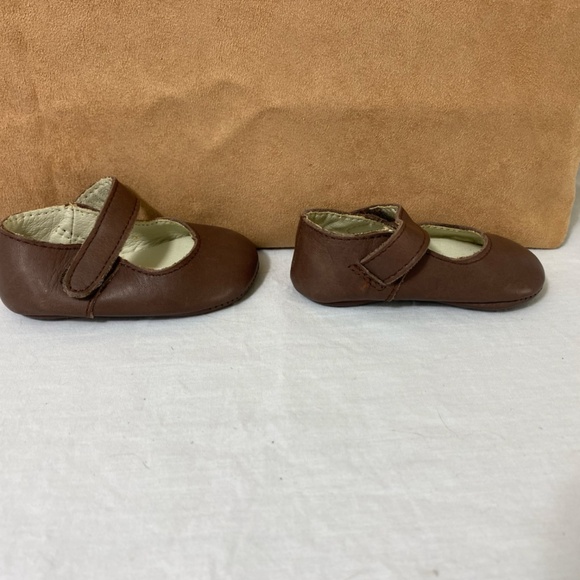 BABY GAP Brown Leather Velcro Closure Baby Shoes Size 1 - Picture 4 of 10
